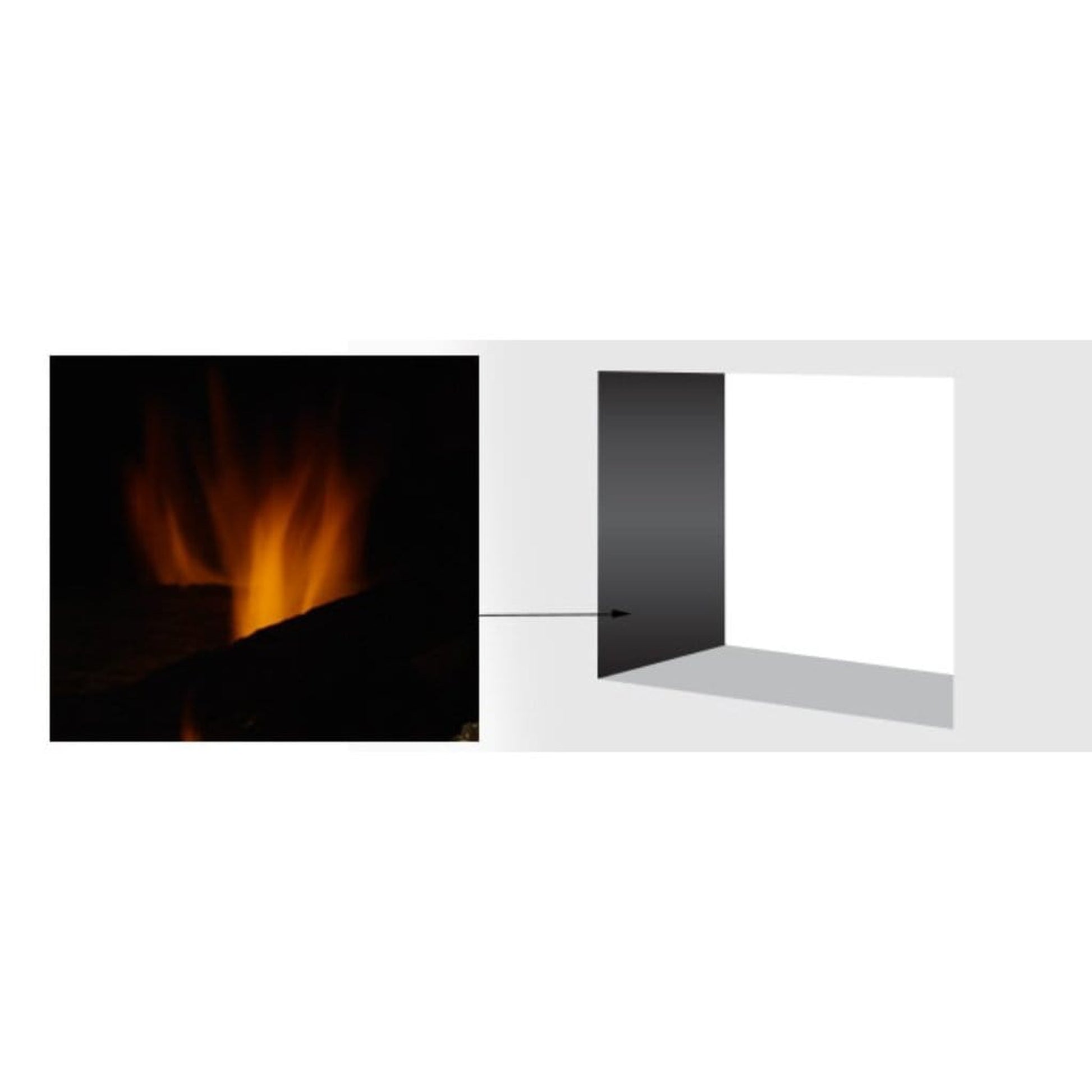 Majestic Reflective Black Glass Interior Panels for See-Through Multi-Sided Gas Fireplace