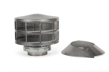 Majestic Round Vertical Venting Wood Telescoping Termination Cap With 32738 Storm Collar for SL300 Series Pipe