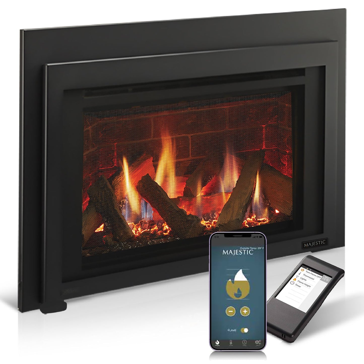 Majestic Ruby 25" Traditional Direct Vent Natural Gas Fireplace Insert With IntelliFire Touch Ignition System