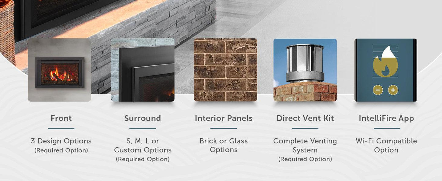 Majestic Ruby 25" Traditional Direct Vent Propane Gas Fireplace Insert With IntelliFire Touch Ignition System