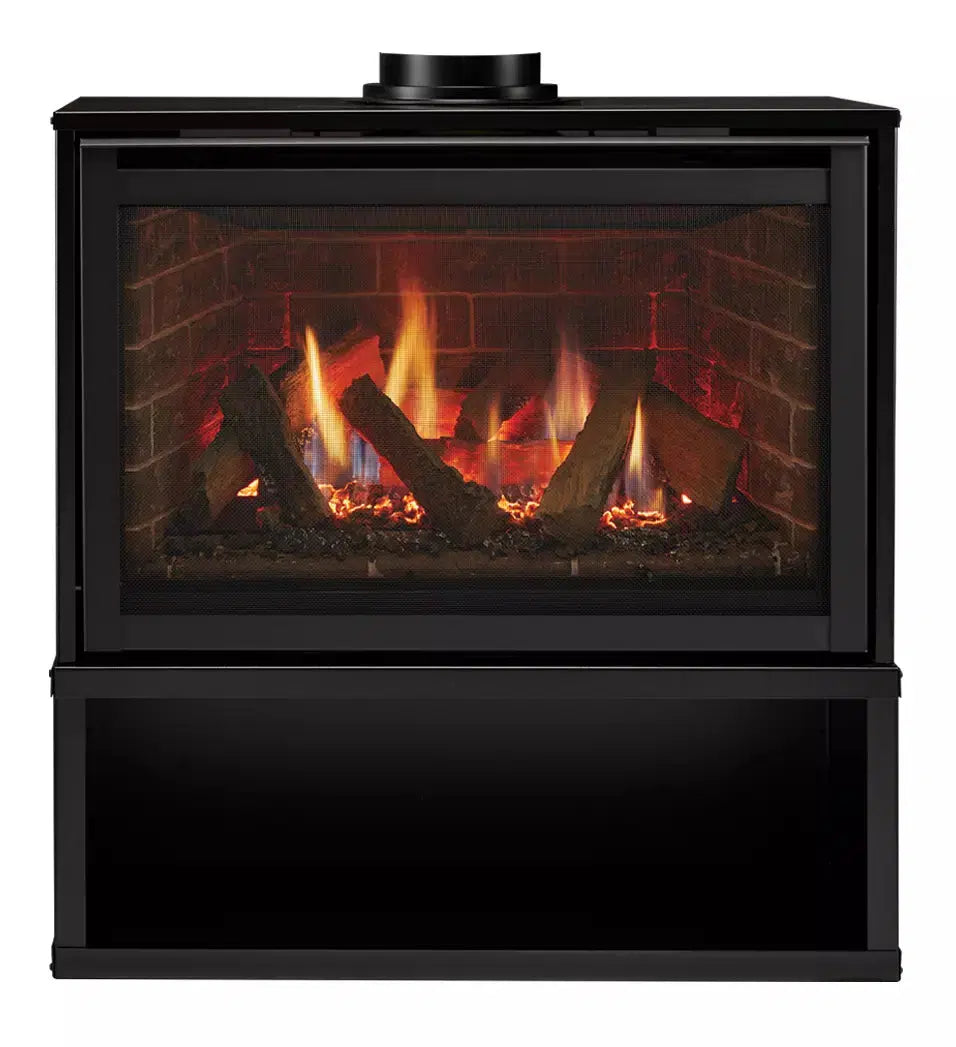 Majestic Ruby 30" Traditional Direct Vent Freestanding Natural Gas Fireplace With Steel Cabinet and IntelliFire Touch Ignition System