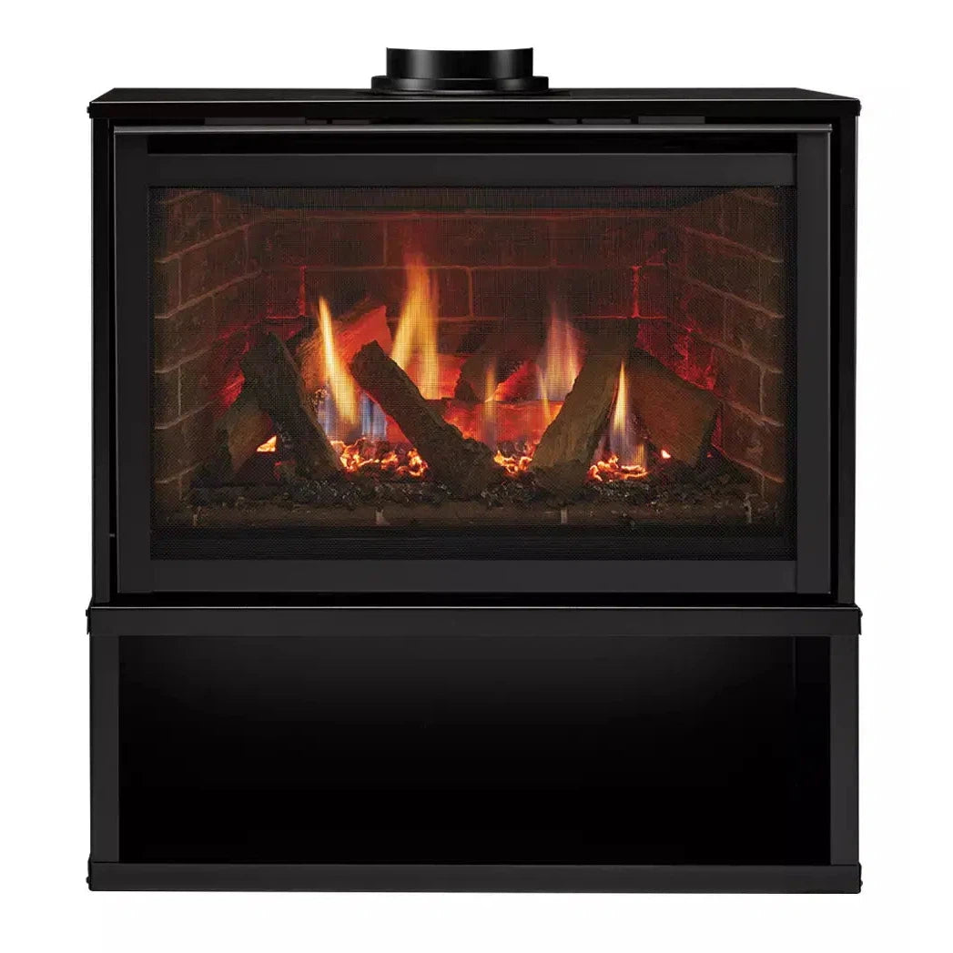 Majestic Ruby 30" Traditional Direct Vent Freestanding Natural Gas Fireplace With Steel Cabinet and IntelliFire Touch Ignition System