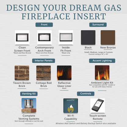 Majestic Ruby 30" Traditional Direct Vent Propane Gas Fireplace Insert With IntelliFire Touch Ignition System