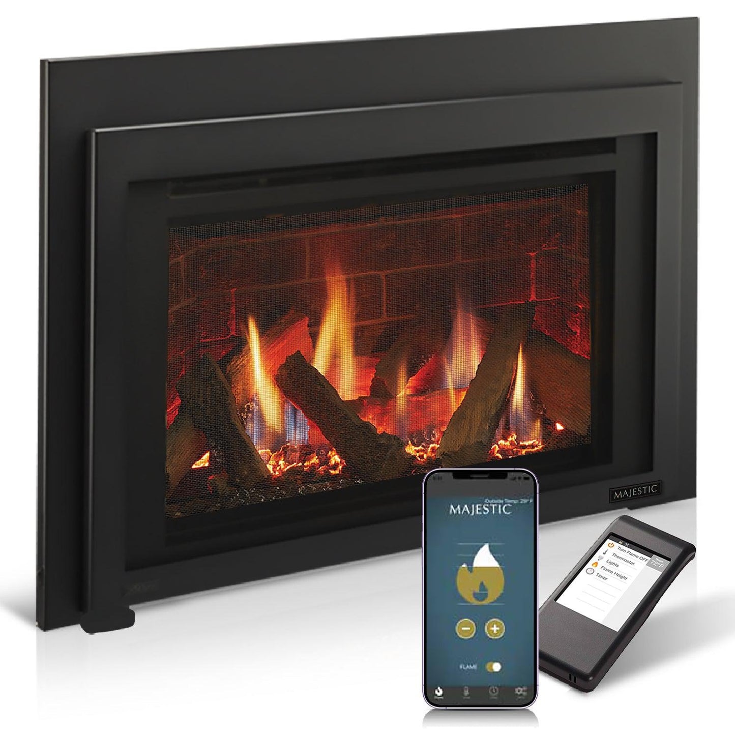 Majestic Ruby 30" Traditional Direct Vent Propane Gas Fireplace Insert With IntelliFire Touch Ignition System