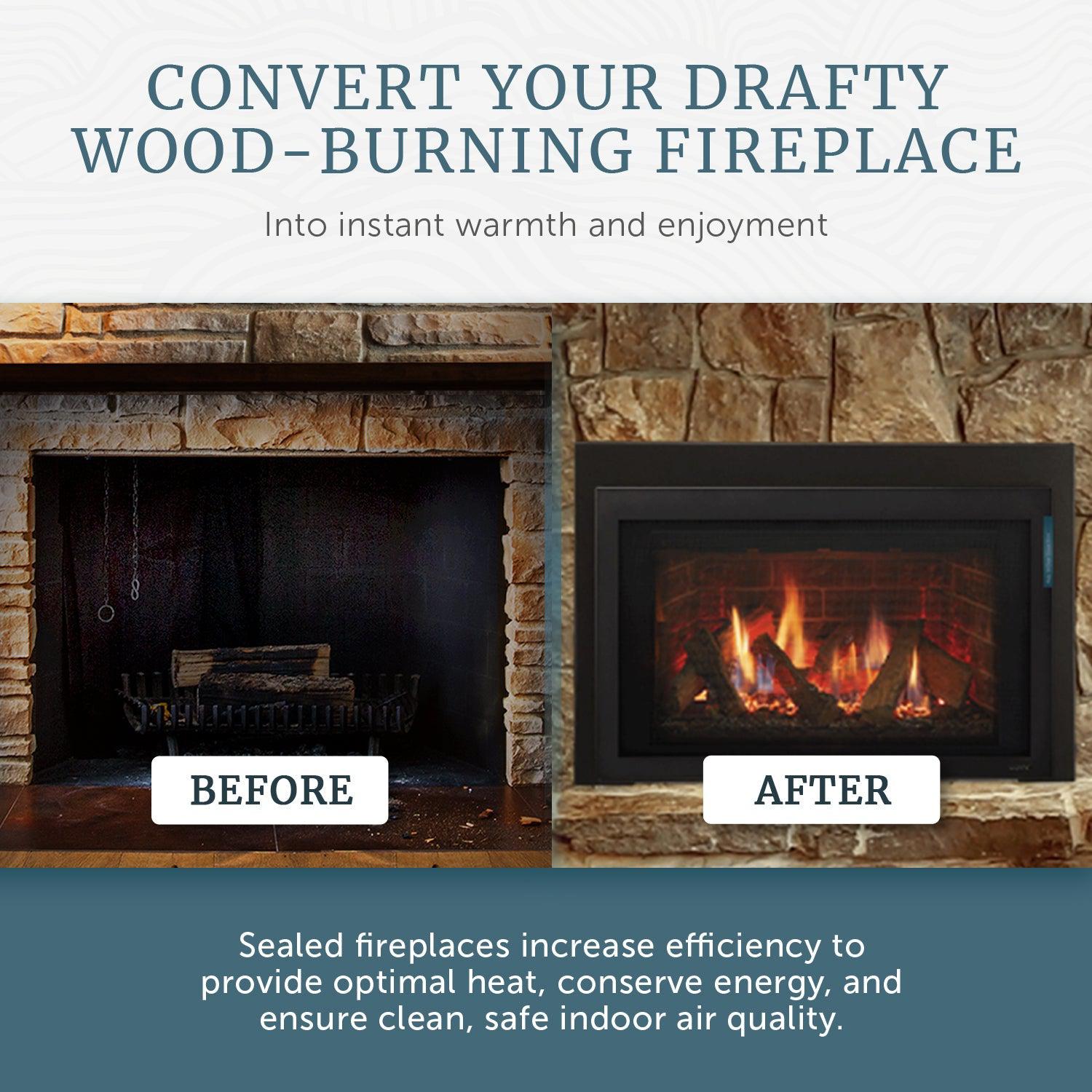 Majestic Ruby 35" Traditional Direct Vent Propane Gas Fireplace Insert With IntelliFire Touch Ignition System