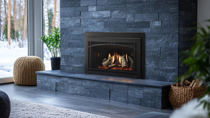 Majestic Ruby Platinum 30" Traditional Direct Vent Natural Gas Fireplace Insert With Ceramic Fiber Logs and IntelliFire Touch Ignition System
