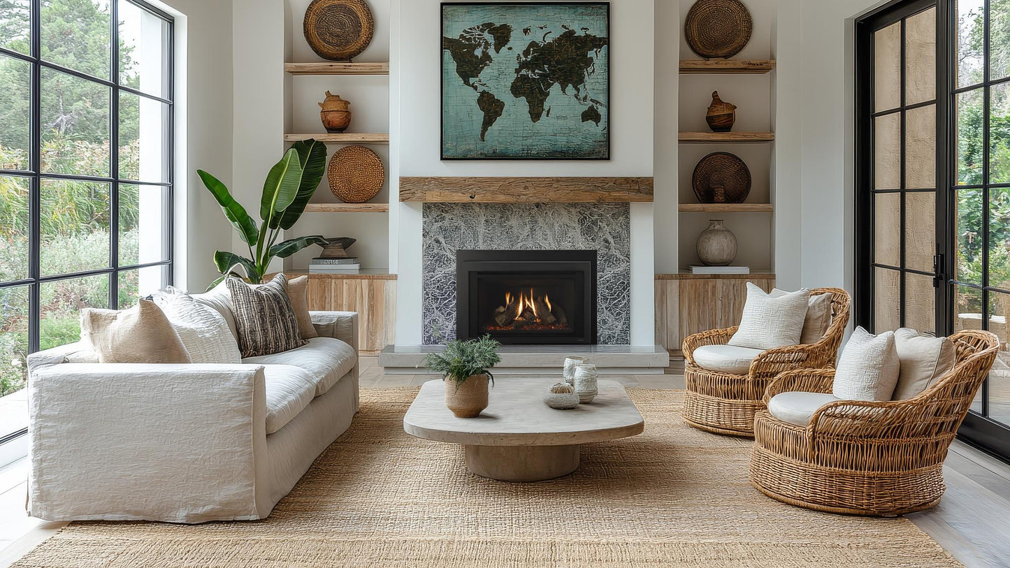 Majestic Ruby Platinum 30" Traditional Direct Vent Natural Gas Fireplace Insert With Ceramic Fiber Logs and IntelliFire Touch Ignition System