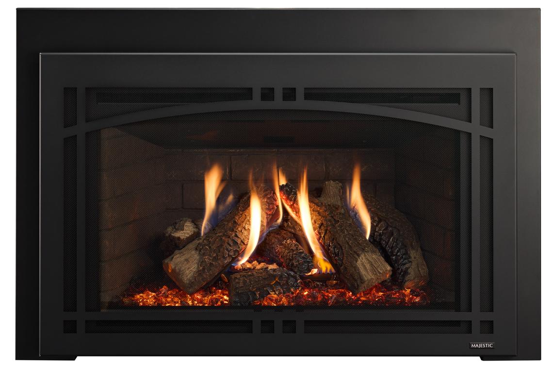 Majestic Ruby Platinum 30" Traditional Direct Vent Natural Gas Fireplace Insert With Ceramic Fiber Logs and IntelliFire Touch Ignition System
