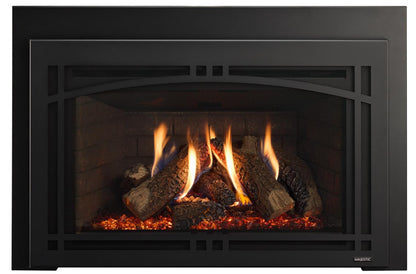 Majestic Ruby Platinum 30" Traditional Direct Vent Natural Gas Fireplace Insert With Ceramic Fiber Logs and IntelliFire Touch Ignition System