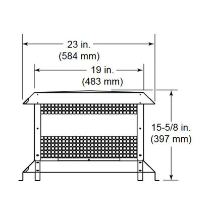 Majestic ST375 Painted Black Square Termination Cap for SL300 Series Pipe