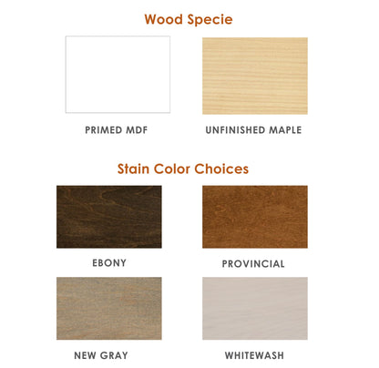 Majestic Signature Series Acadia A 44" Primed MDF Traditional Style Flush Wood Fireplace Mantel With Custom Ebony Stain Color