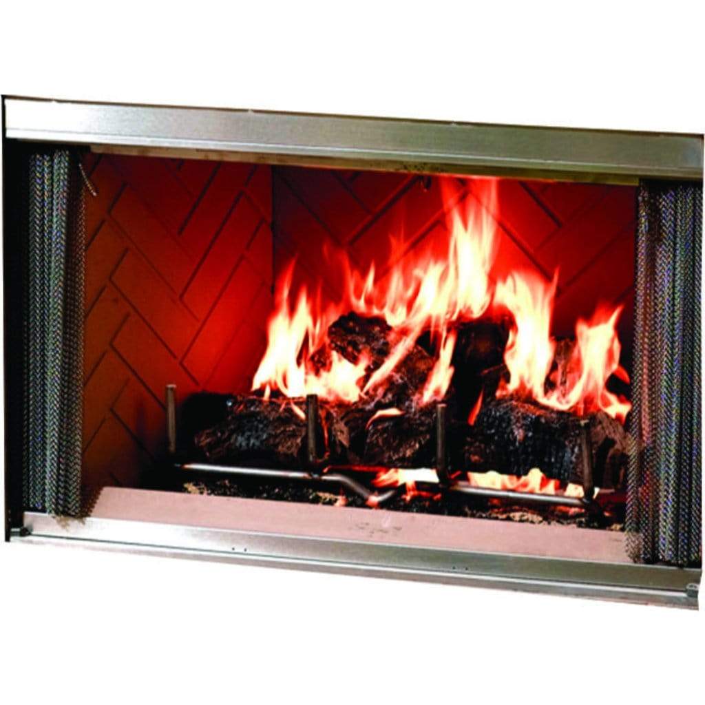 Majestic Stainless Steel BiFold Glass Door for Montana Wood Burning Fireplace