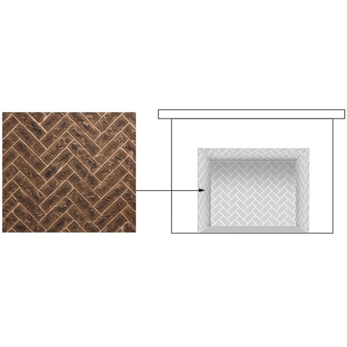 Majestic Tavern Brown Herringbone Brick Interior Panels for Marquis II 42" Gas Fireplace