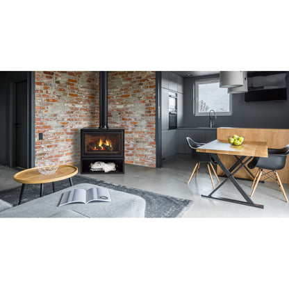 Majestic Trilliant 30" Traditional Direct Vent Freestanding Propane Gas Fireplace With Steel Cabinet and IntelliFire Touch Ignition System