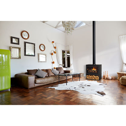 Majestic Trilliant 30" Traditional Direct Vent Freestanding Natural Gas Fireplace With Steel Cabinet and IntelliFire Touch Ignition System