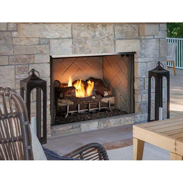 Majestic Vesper 36" Traditional Outdoor Vent-Free Gas Fireplace With Traditional Stacked Refractory