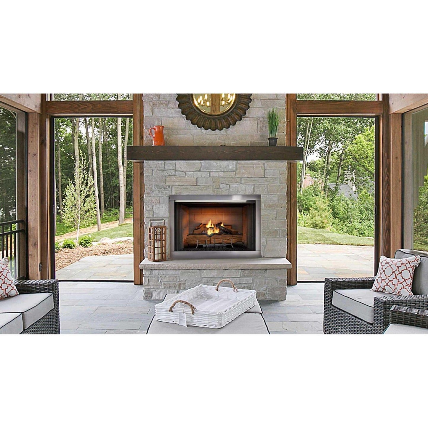 Majestic Vesper 42" Traditional Outdoor Vent-Free Gas Fireplace With Traditional Stacked Refractory