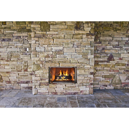 Majestic Villawood 36" Traditional Outdoor Wood Burning Fireplace With Traditional Refractory