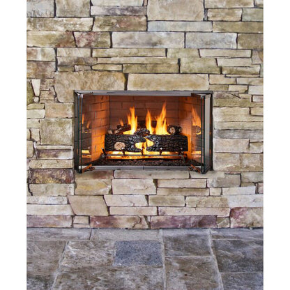 Majestic Villawood 36" Traditional Outdoor Wood Burning Fireplace With Traditional Refractory