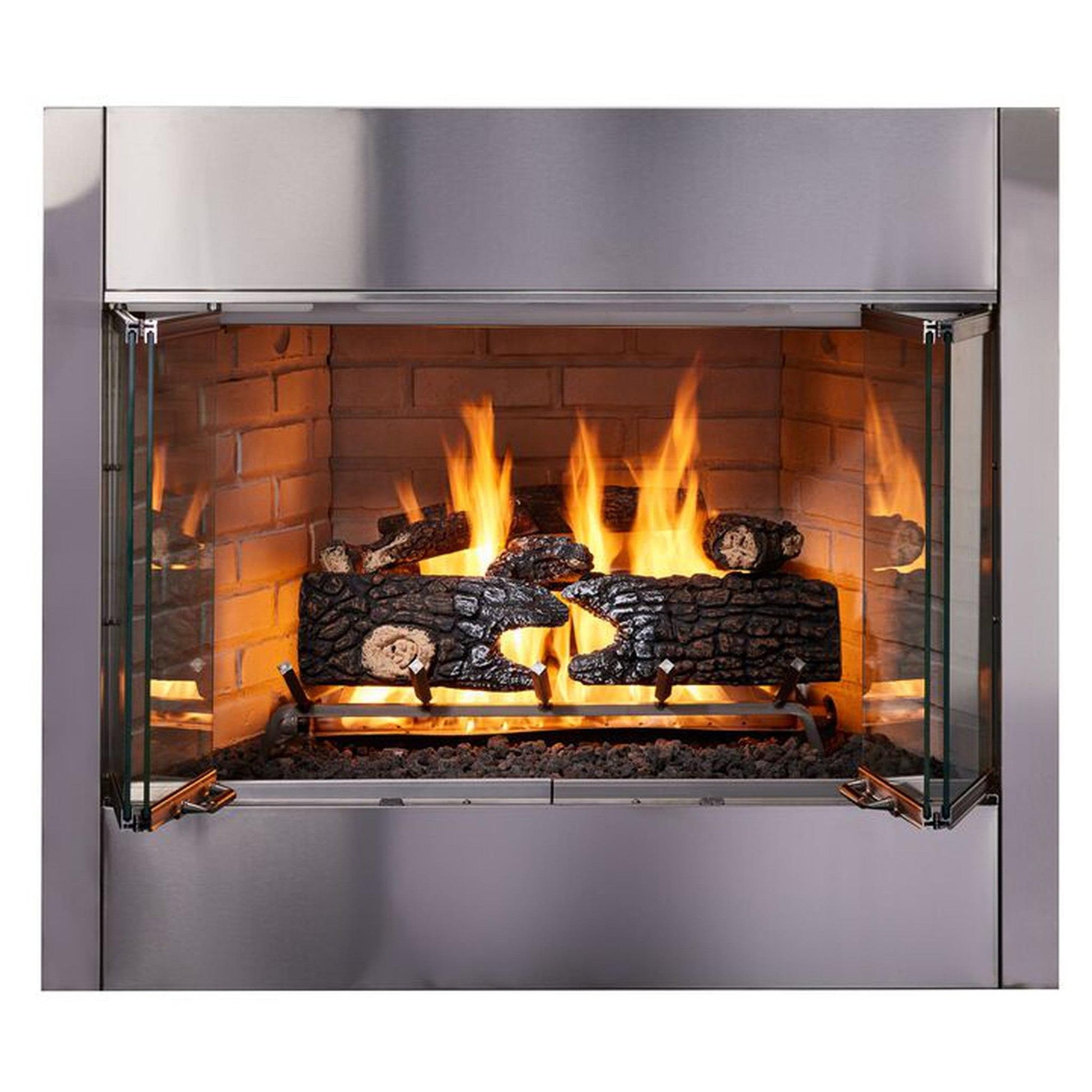 Majestic Villawood 36" Traditional Outdoor Wood Burning Fireplace With Traditional Refractory