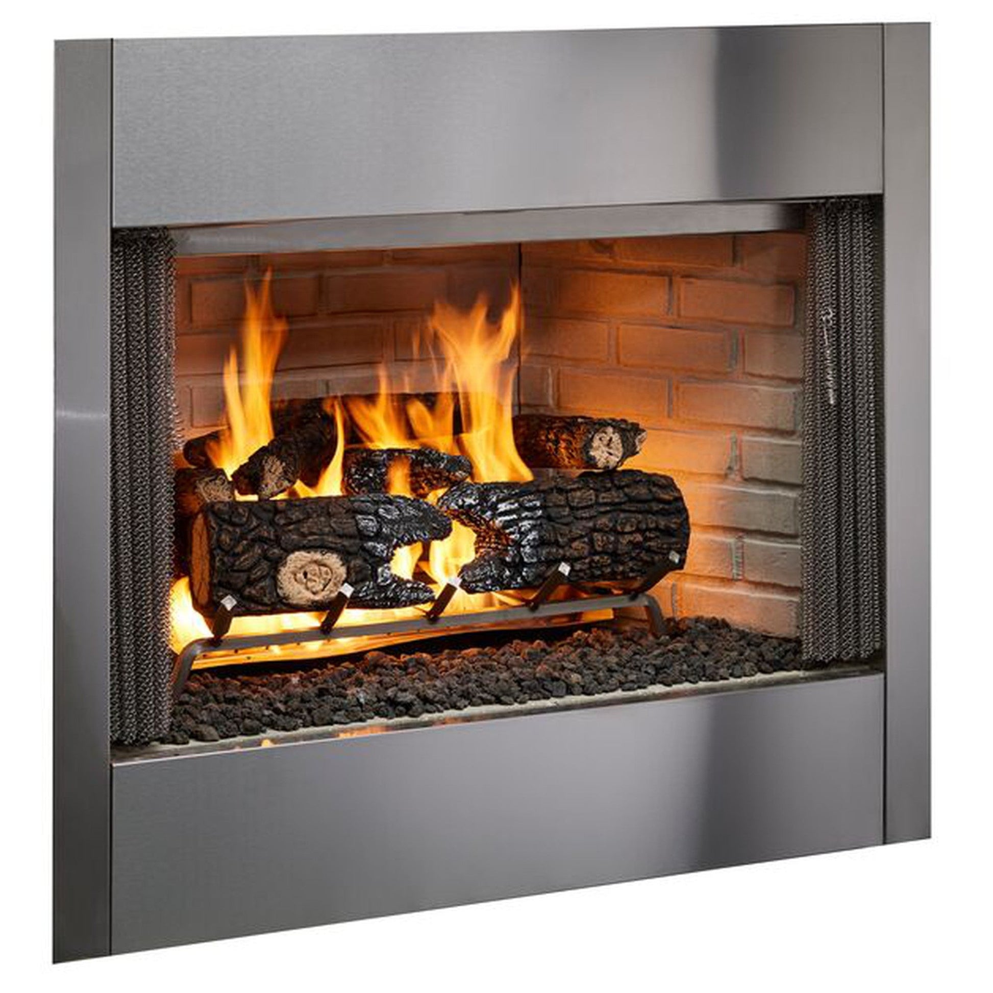 Majestic Villawood 36" Traditional Outdoor Wood Burning Fireplace With Traditional Refractory
