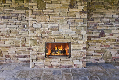 Majestic Villawood 42" Traditional Outdoor Wood Burning Fireplace With Herringbone Refractory