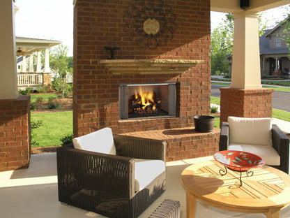 Majestic Villawood 42" Traditional Outdoor Wood Burning Fireplace With Herringbone Refractory