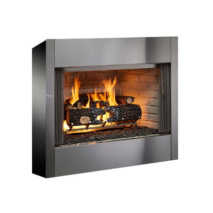 Majestic Villawood 42" Traditional Outdoor Wood Burning Fireplace With Herringbone Refractory