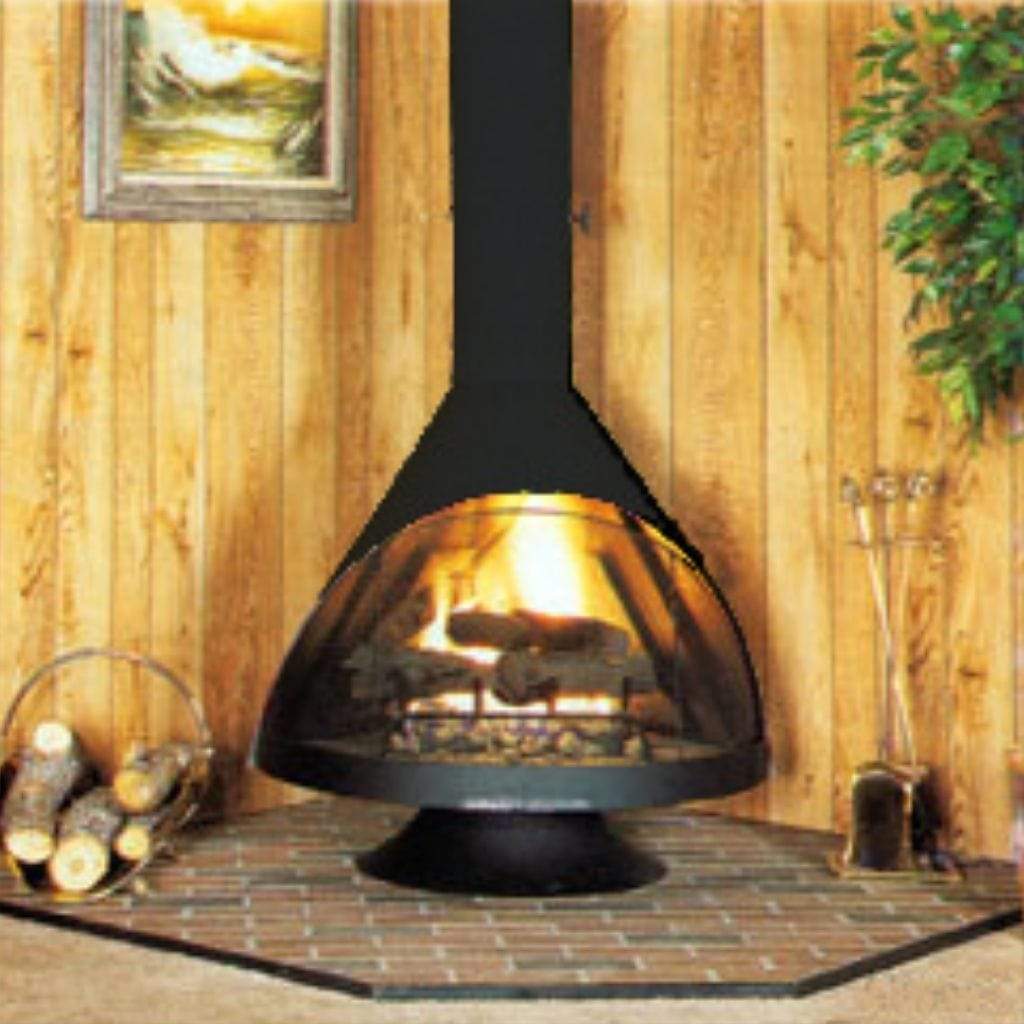 Malm 38” Matte Black Zircon Freestanding Wood Burning Fireplace