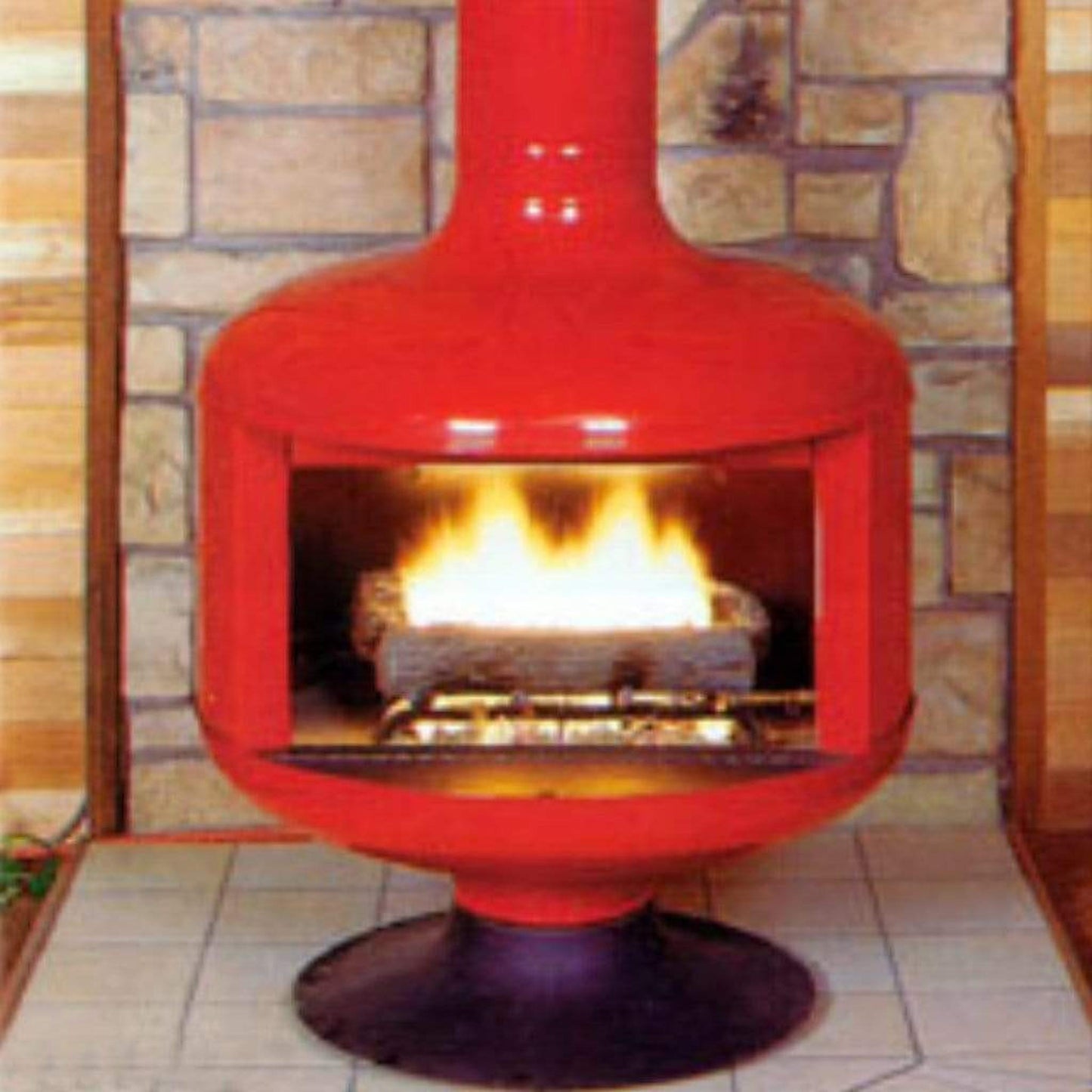 Malm Fire Drum 2 32" Freestanding B-Vent Propane Gas Fireplace With RAL 6032 38/50032 Powder Coat Finish