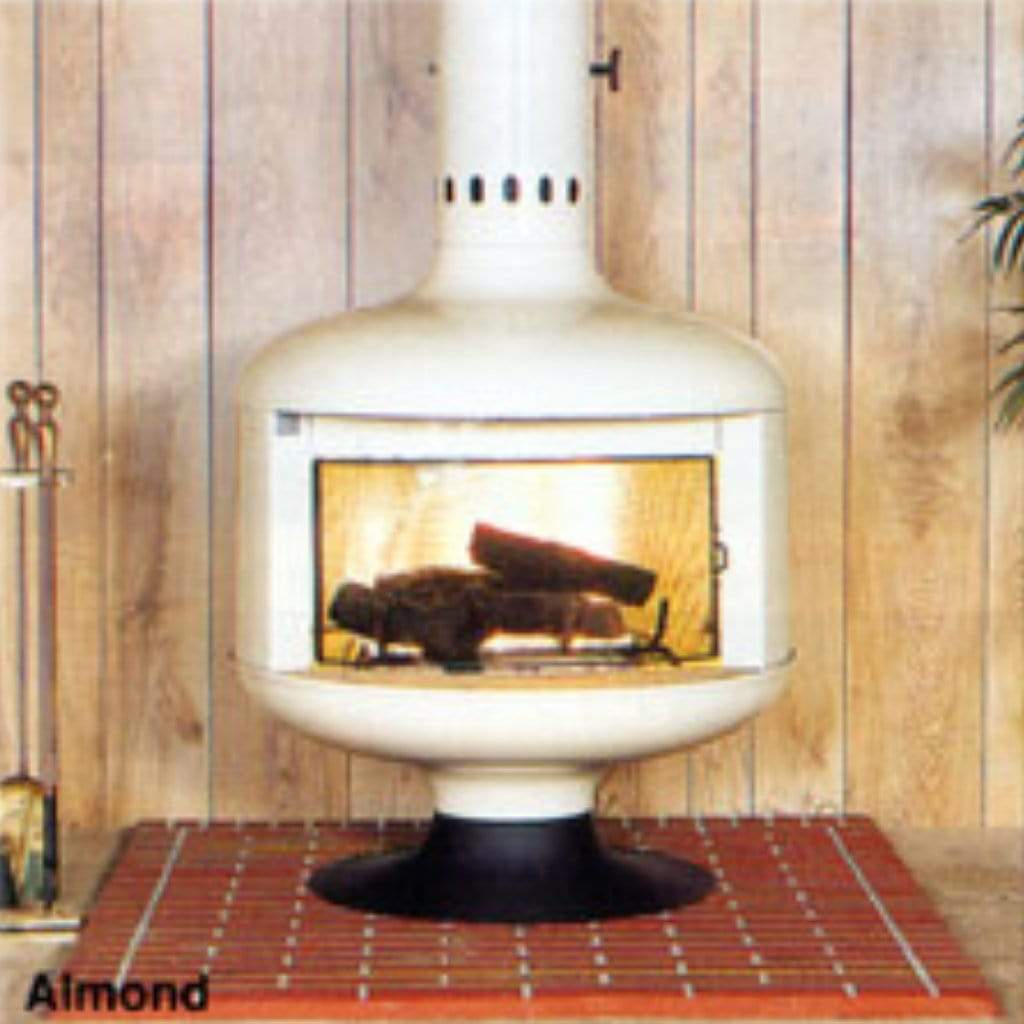 Malm Fire Drum 2 32" White Freestanding Wood Burning Fireplace With Screen