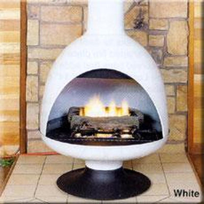 Malm Fire Drum 3 32" Freestanding B-Vent Natural Gas Fireplace With RAL 1015 49/15320 Powder Coat Finish