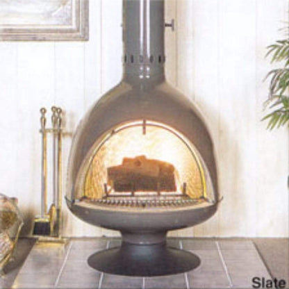 Malm Fire Drum 3 32" Terra Cotta Freestanding Wood Burning Fireplace With Screen