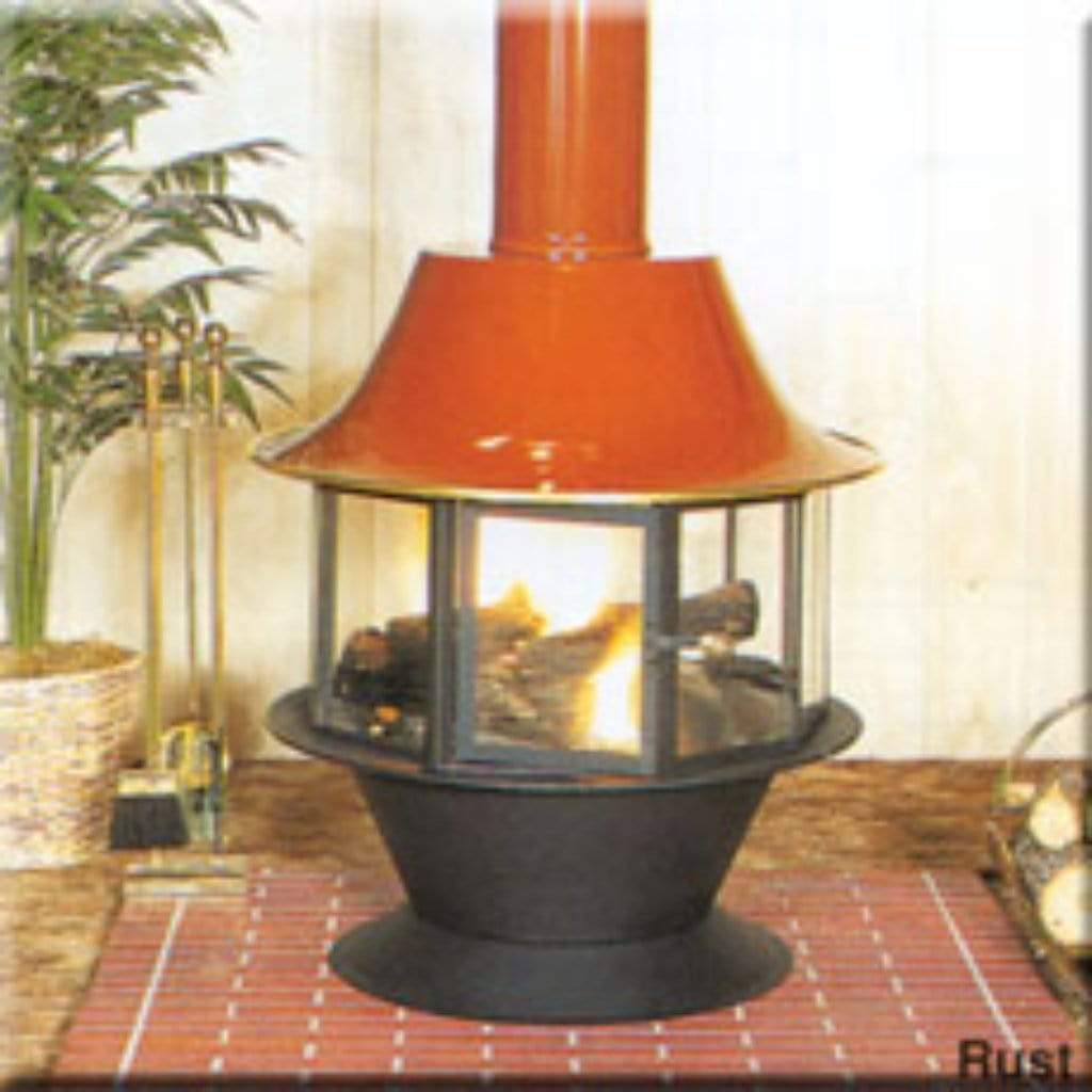 Malm Spin-A-Fire 32" Black Freestanding Wood Burning Fireplace With Matching Base