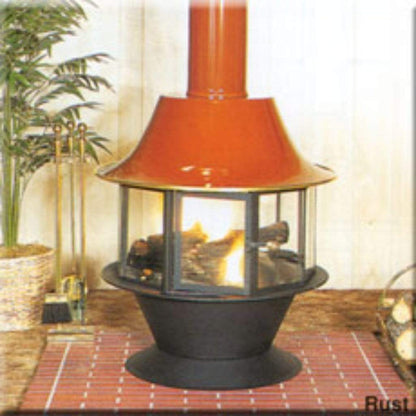 Malm Spin-A-Fire 32" Black Freestanding Wood Burning Fireplace With Matching Base