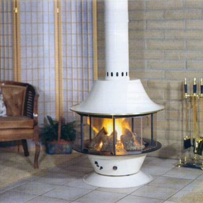 Malm Spin-A-Fire 32" Freestanding Natural Gas Fireplace With Remote Control and RAL 9017 49/80550 Powder Coat Top and Base