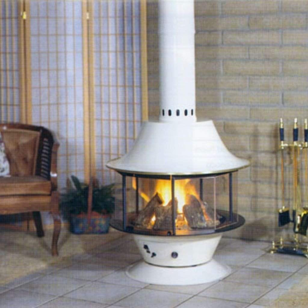 Malm Spin-A-Fire 32" Freestanding Propane Gas Fireplace With Remote Control and RAL 1013 49/11280 Powder Coat Top and Base