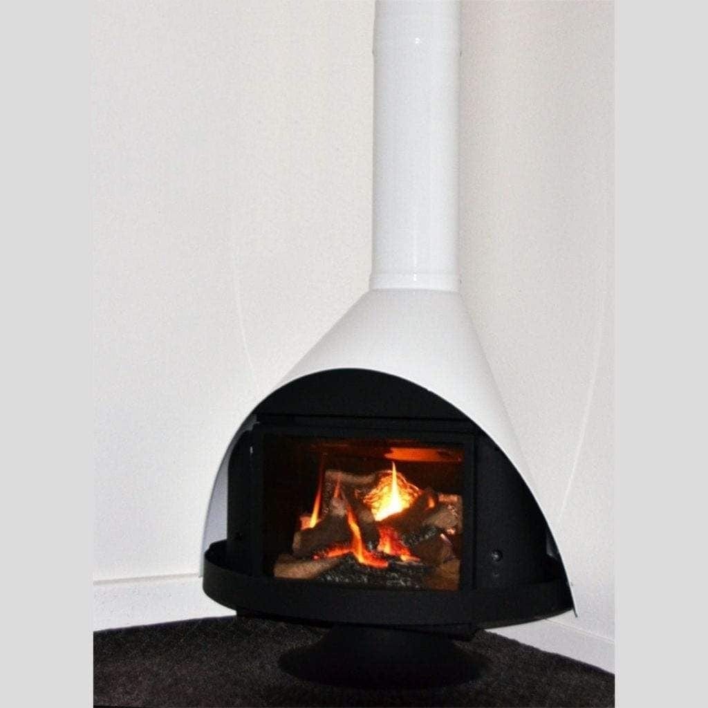 Malm Zircon 34" Freestanding Direct Vent Natural Gas Fireplace With RAL 1000 49/15200 Powder Coat Top and Base