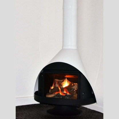 Malm Zircon 34" Freestanding Direct Vent Propane Gas Fireplace With RAL 1000 49/15200 Powder Coat Top and Matte Black Base