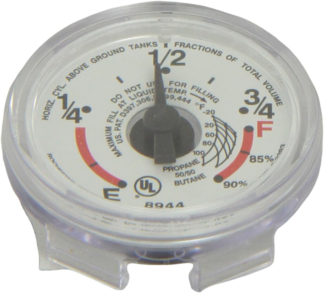 Manchester Tank 3/4" Propane Tank Snap-On Dial Gauge Liquid Level Monitor Panel Accessory