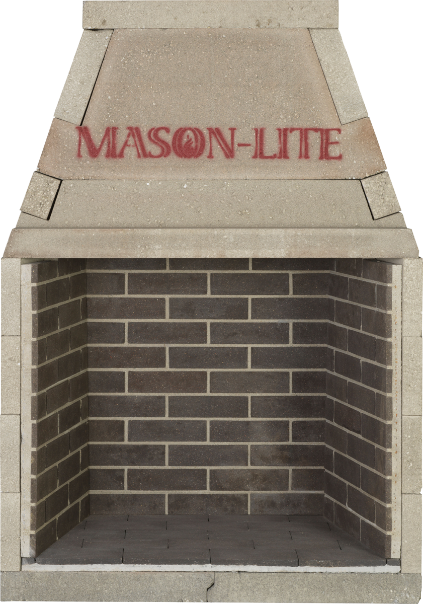 Mason-Lite 8" Black Extended Full Running Bond Brick Panels for 43" FP See-Through Fireboxes With Height Kit