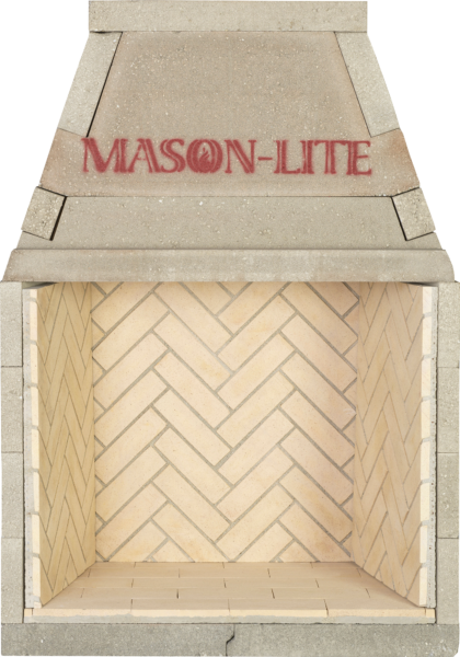 Mason-Lite 8" Cream Extended Split Herringbone Brick Panels for 49" FP Fireboxes With Height Kit