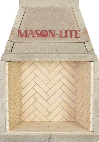 Mason-Lite 8" Cream Extended Split Herringbone Brick Panels for 49" FP Fireboxes With Height Kit
