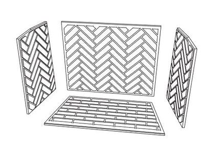 Mason-Lite 9" Cream Split Herringbone Brick Panels for 63" FP Fireboxes