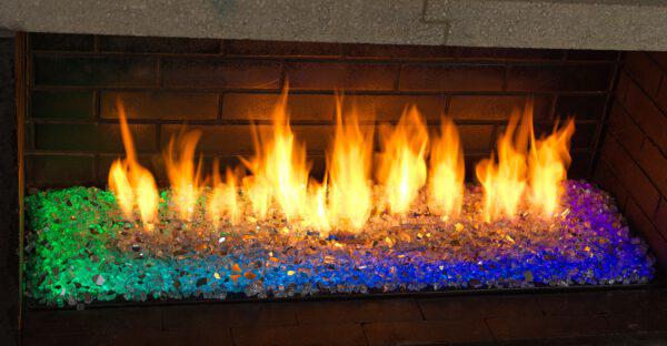 Mason-Lite Opalescence 48" Linear Drop-In Vent Free Natural Gas Burner With LED Lights