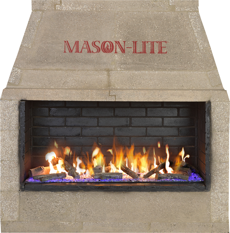 Mason-Lite Opalescence 48" Linear Drop-In Vent Free Natural Gas Burner With LED Lights