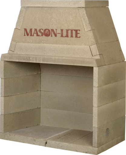 Mason-Lite Regal 72" Pre-Cast Masonry Class A Vented Indoor/Outdoor Wood-Burning Firebox Kit
