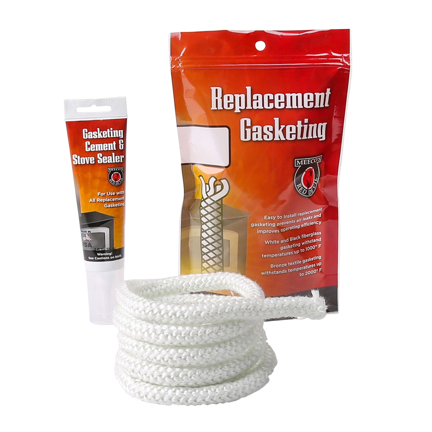 Meeco ME203 0.5" x 6' Medium Density White Gasketing Pre-Cut Rope