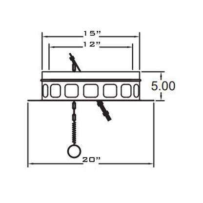 Metal-Fab 12" Diameter Air-Cooled Temp Guard Anchor Plate with Damper