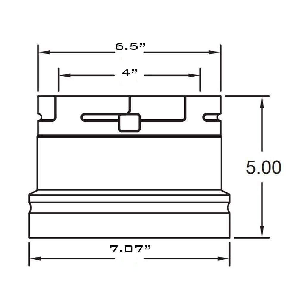 Metal-Fab 4" Inner Diameter Direct Vent Monessen Male Adapter